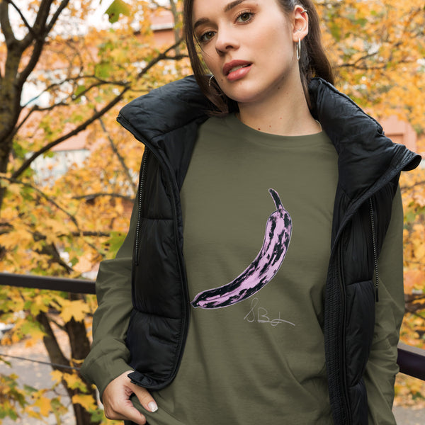 "Pink Banana" Bella Canvas Unisex Long Sleeve Tee